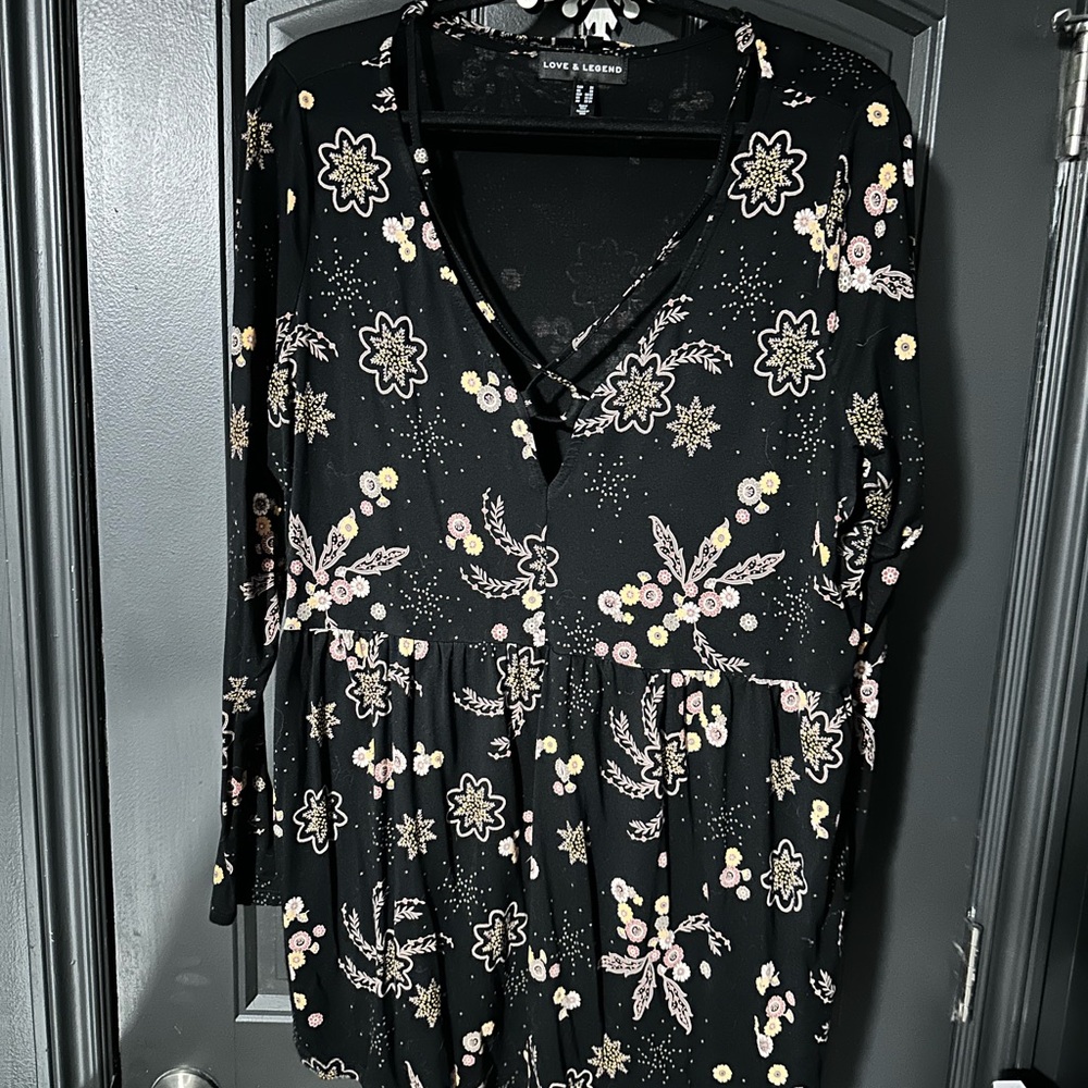 Love & Legend Black Floral Top
